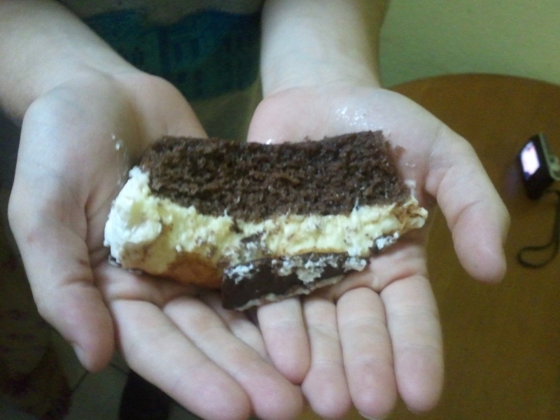 Og slik ser eit kakestykke som regel ut. SÃ¥ veit de det.