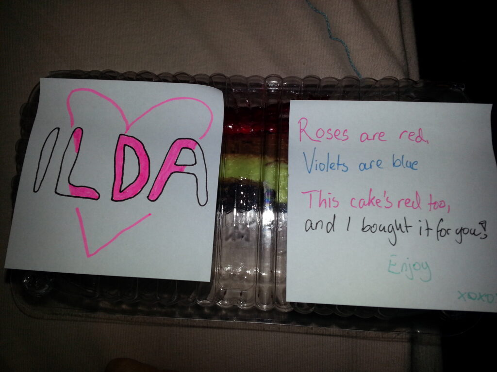 Kake til Ilda, som var min "valentinvenn".