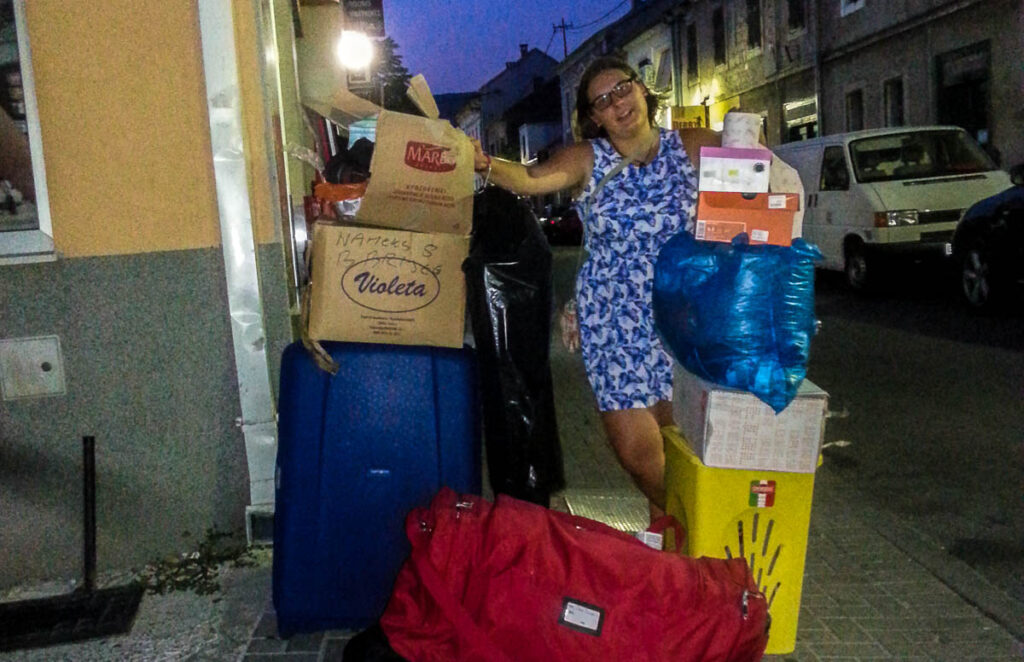 Anna med litt av bagasjen min.