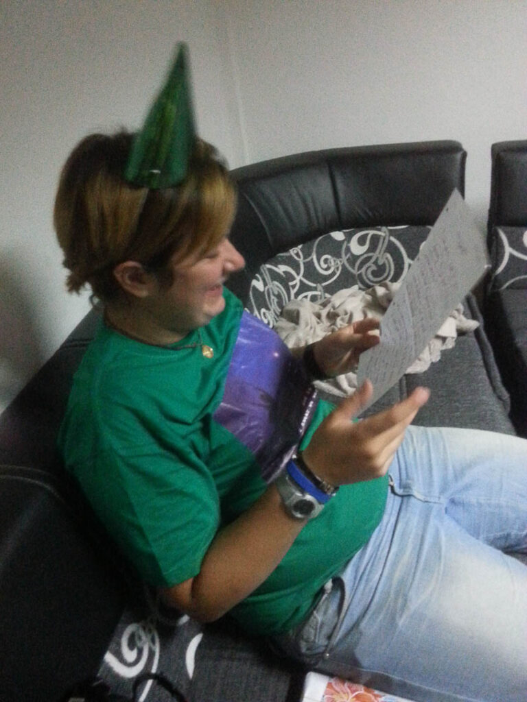 Søndag: Margherita feirar bursdag i Common Room.